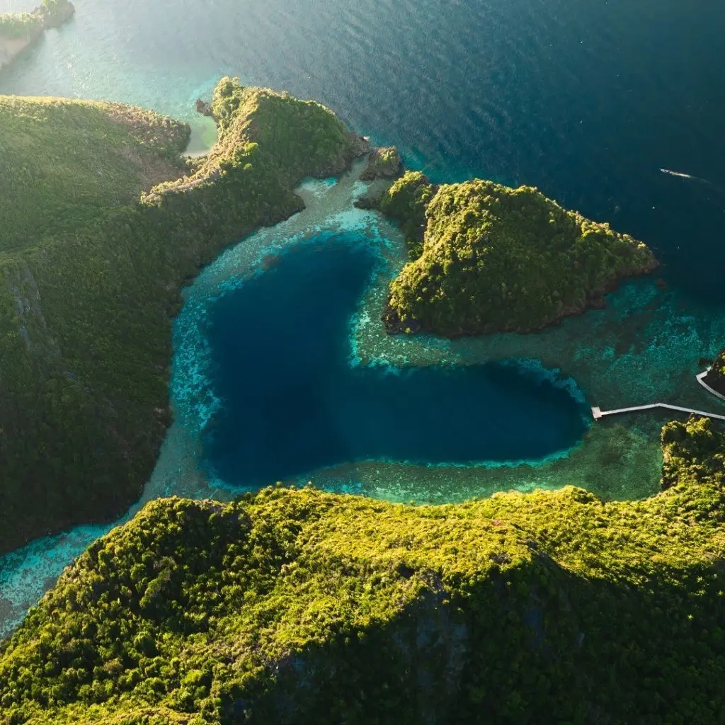 Heart-shaped lagoon in Indonesia