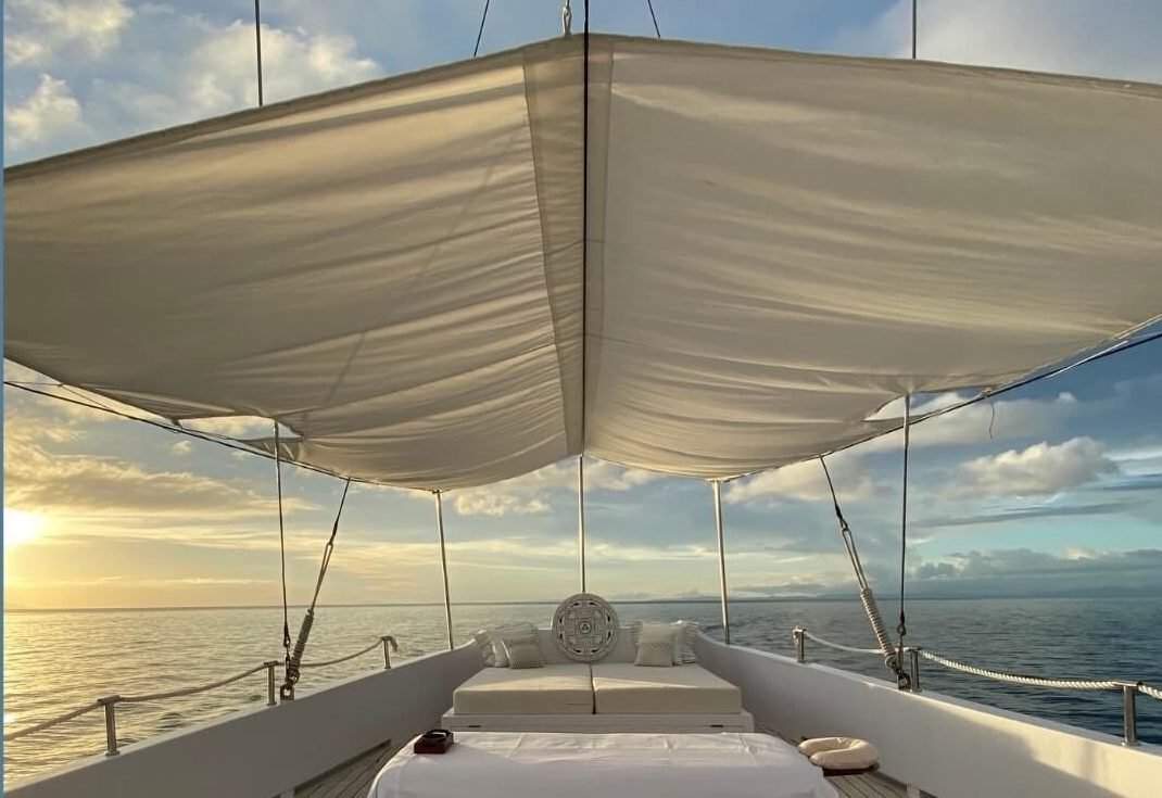 Upper deck on Alexa at sunset