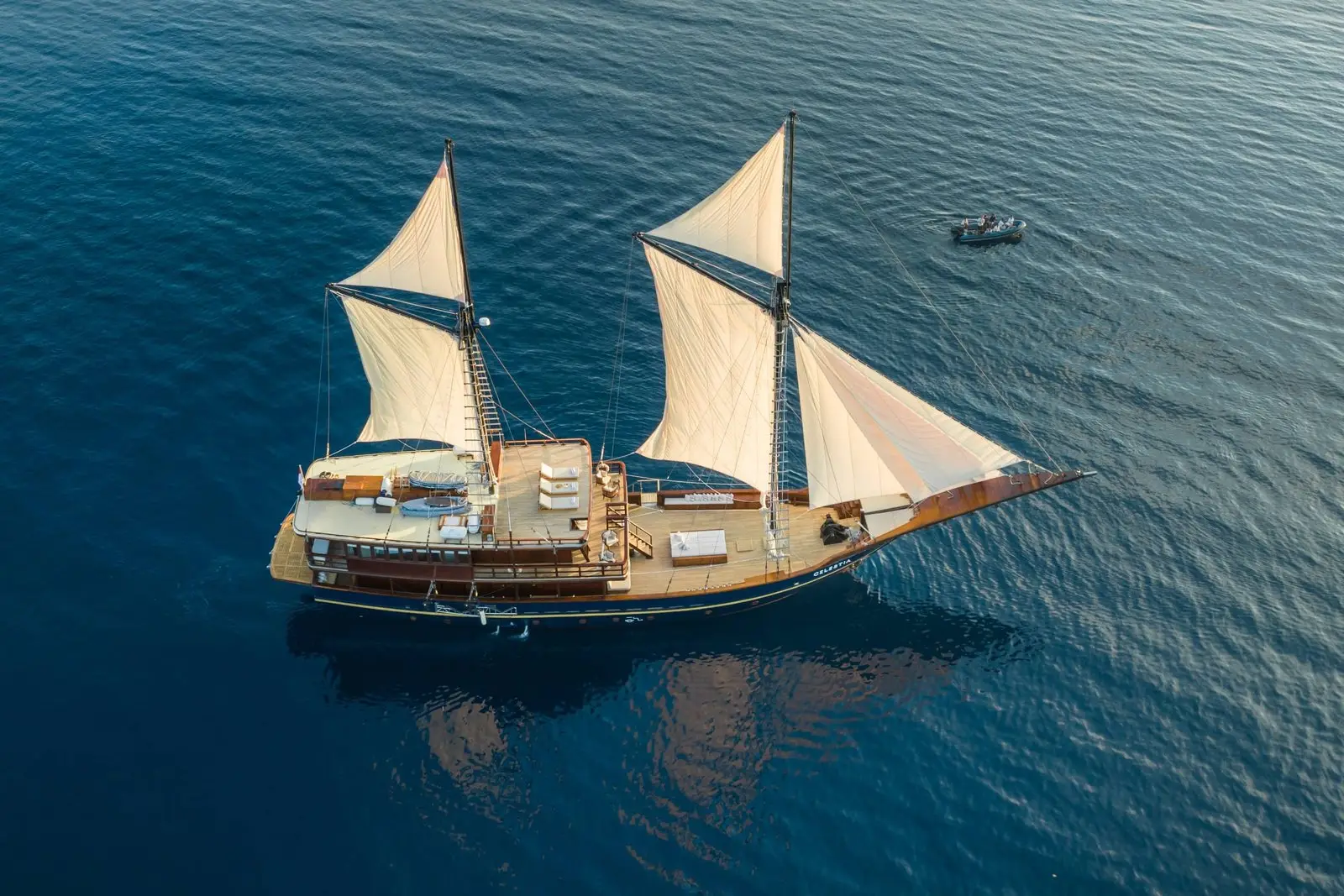 Celestia, a 7-cabin phinisi for private charter in Komodo, Raja Ampat and the Spice Islands