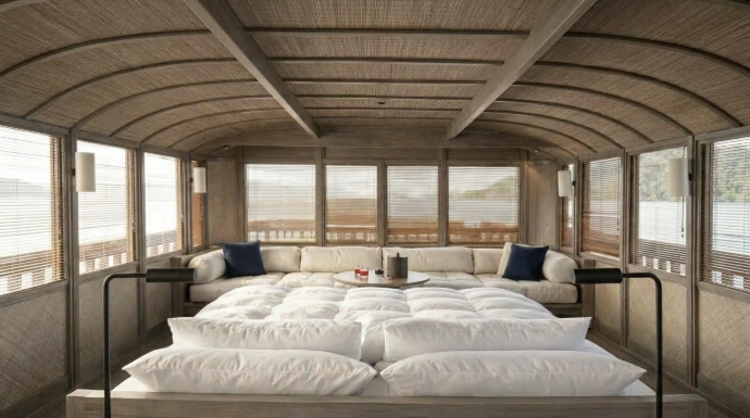 Owner's suite on Mahodaya, a private charter yacht in Indonesia