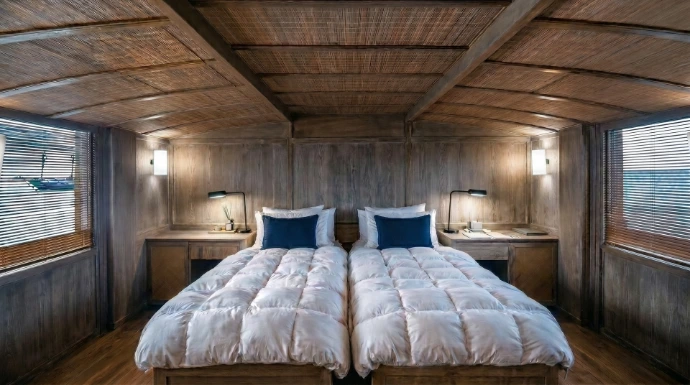 Guest Suite Two on Mahodaya, a private charter yacht in Indonesia