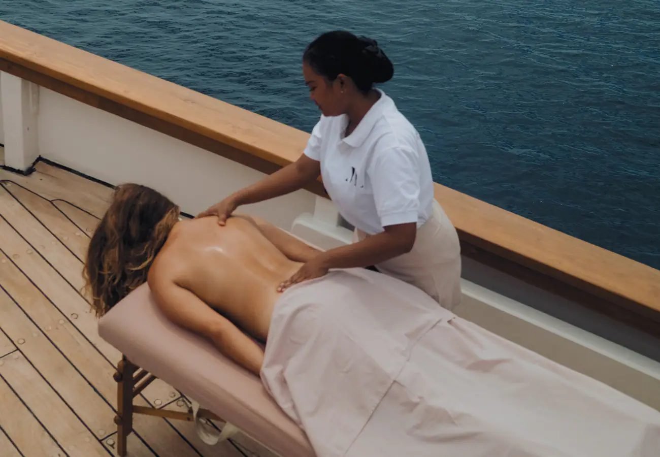 An onboard massage on Mutiara Laut