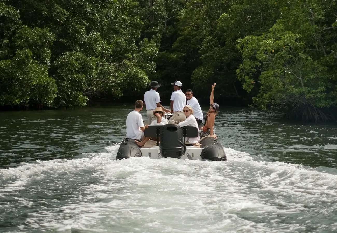A picnic aboard the tender from Mutiara Laut