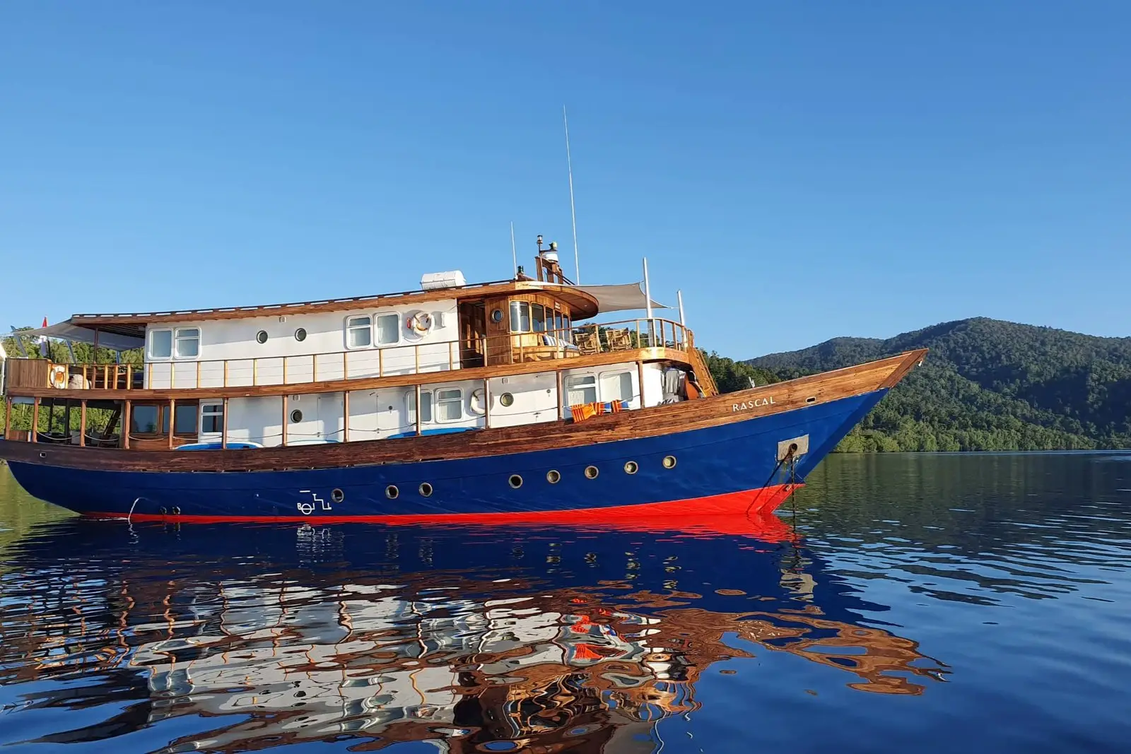 Rascal, a 5-cabin motor yacht for cabin trips and private charter in Komodo, Raja Ampat and Indonesia's Ring of Fire