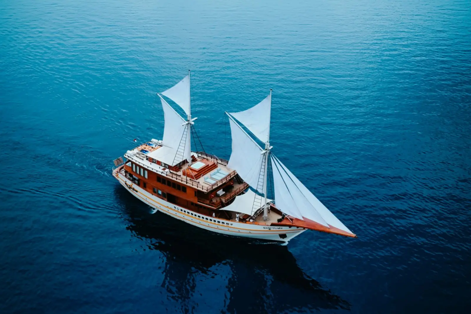 Sanctuary, a 9-cabin phinisi for private charter in Komodo, Raja Ampat and the Spice Islands